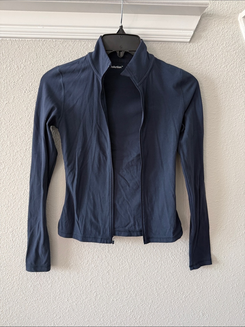 Aritzia Tna Navy Zip-Front Jacket
